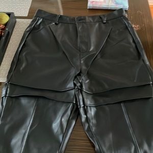 Faux leather pants